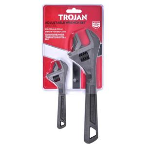 Trojan 2 Piece Adjustable Wrench Set