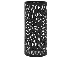 Umbrella Stand Leaves Steel Black Round Entryway Umbrella Holder Rack