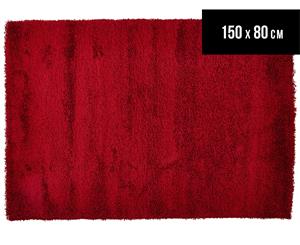 Versa Shag 150x80cm Classic Colour Block Rug - Red