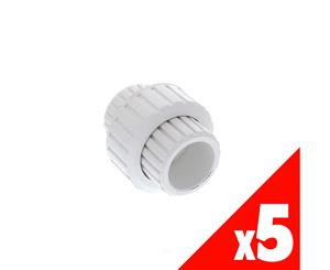 Vinidex Barrel Union PVC 25mm PVCU25MM Pressure Pipe Fitting Plumbing Water x5