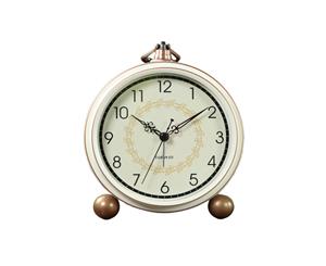 Vintage Quartz Desk Alarm Clock - White