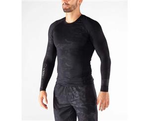 Virus - Au37 | BioCeramic(TM) Crew Neck Men's Rashguard | Black Camo