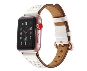 WIWU Small Pretty Waist Genuine Leather Watch Strap For iWatch Series 5/4/3/2/1-White