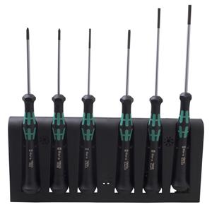 Wera 2035/6 A 6 Piece Screwdriver Set and Rack for Electronic Applications