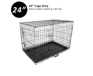 Wire Dog Cage Foldable Crate Kennel 24" with Tray