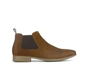 Zu Boston Mens Dress Square Leather Chelsea - Tan