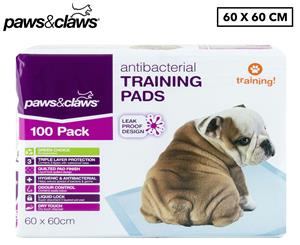 100pk Paws & Claws Antibacterial Training Pads