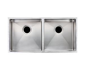 1.2mm Handmade Double Bowls Top/Undermount Kitchen/Laundry Sink 865x440x200mm