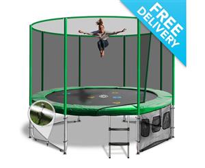 14ft Round Summit Trampoline - Green