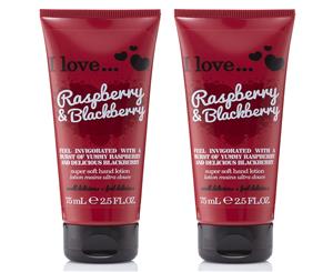 2 x I Love Hand Lotion Raspberry & Blackberry 75mL