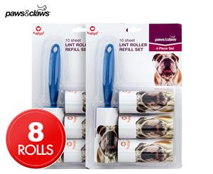 2 x Paws & Claws 10-Sheet Lint Roller + 3-Refills - Blue