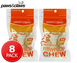 2 x Paws & Claws Rawhide Chew Bones Beef 4-Pack