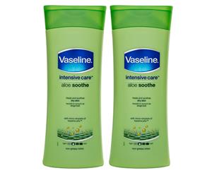 2 x Vaseline Aloe Soothe Hydrating Lotion 400mL