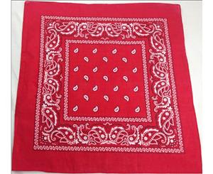 20x Bandana Paisley 100% Cotton Head Wrap Durag Bandanna Scarf Mask Bulk - Red - Red