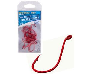 25 x Jarvis Walker Size 4/0 Suicide Hooks-Red Chemical Sharp 25Pce Value Pack