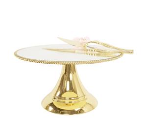 25cm (10 inch) Gold Plated Mirror top with Rope Design Flat top Alyssa collection