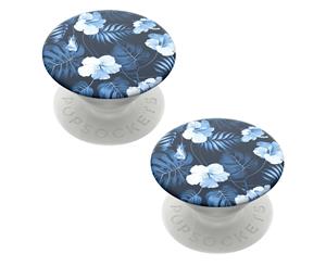 2PK PopSockets Universal Swappable PopGrip Holder w/ Base Blue Island f/ Phones