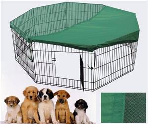 36' Dog Rabbit Playpen Exercise Puppy Enclosure Fence With Cover