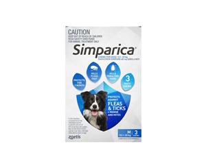 3pk Simparica Flea & Tick Chews For Medium Dogs 10.1-20kg