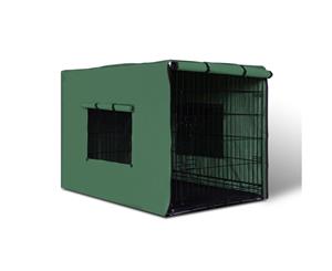 48" Collapsible Pet Cage Dog Cage with Green Cover