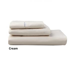 50cm Mega King Fitted Sheet From Logan & Mason 250TC - Cream