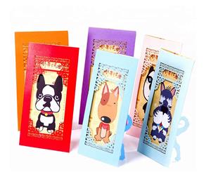 6 x Dog Red Envelopes Greeting Cards Box Set