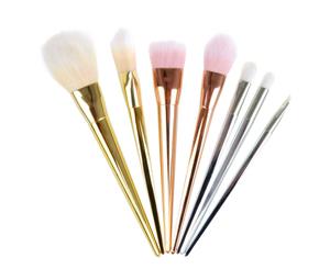 7 Piece Travel Brush Set Professional Fiber Makeup Brush Multi Task Brush