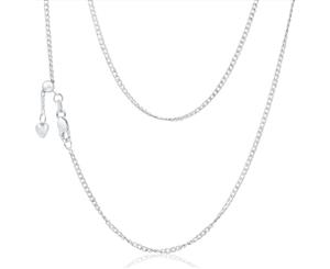 9ct Elegant White Gold Silver Filled Curb Chain