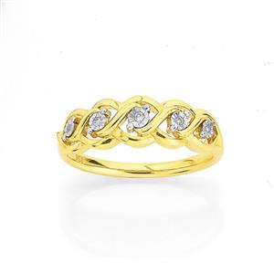 9ct Gold Diamond Weave Dress Ring