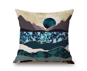 Abstract Watercolor Landscape Painting on Cotton&linen Pillow Cover 84446