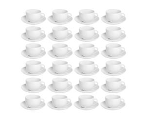 Argon Tableware White Cappuccino Coffee Cup and Saucer Set - 200ml - Pack of 24