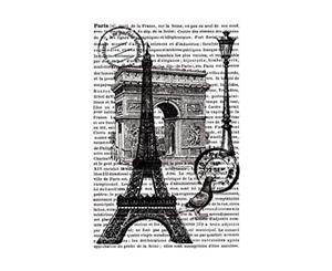 Artemio Cling Stamps 3.93In.X5.7In. Paris With Text In Background