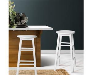 Artiss 2 x Wooden Bar Stools Bar Stool Dining Chairs Kitchen White Barstools