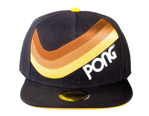 Atari Baseball Cap Pong Retro Striped Logo Official Snapback - Black