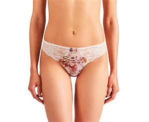 Aubade PA26 Reine Des Pres Floral Lace Tanga - Jasmine Off-White