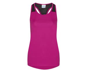 Awdis Just Cool Womens/Ladies Girlie Smooth Workout Sleeveless Vest (Hot Pink) - PC2965