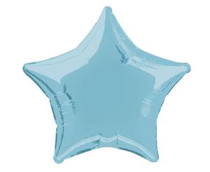 Baby Blue star 50cm Foil Balloon Packaged