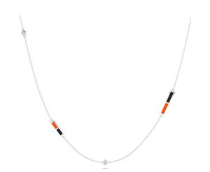 Baltimore Orioles Diamond Chain Necklace For Women In Sterling Silver Design by BIXLER - Sterling Silver