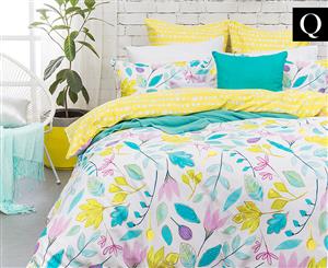 Bambury Rosalyn Reversible Queen Bed Quilt Cover Set - Multi