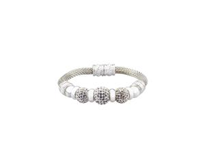 Barcs Mixed Fortunes Magnetic Bracelet With Silver Mesh & Diamante