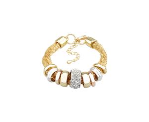 Barcs Twisted Sister Bracelet Tri-Tone Plating & Glass Diamantes 14k Gold