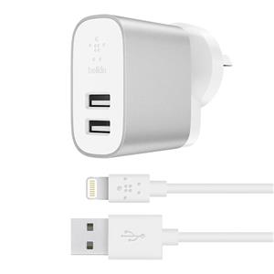 Belkin 2 Port 12W Wall Charger with Lightning Cable