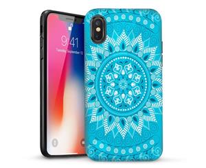 Blue AZTEC TRIBAL Dual Layer heavy duty Case Cover For Apple iPhone XR