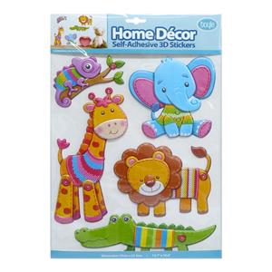 Boyle Home Decor Self-Adhesive 3D Stickers - Safari Animals In Knitwear