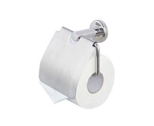 Brushed Finish Elle Stainless Steel Toilet Roll Holder with Flap