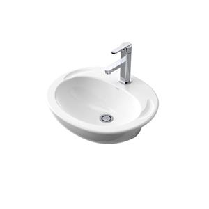 Caroma 500 x 430mm White Semi Recessed Concorde Vanity Basin 1TH