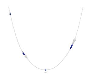 Chelsea FC Sapphire Chain Necklace For Women In Sterling Silver Design by BIXLER - Sterling Silver