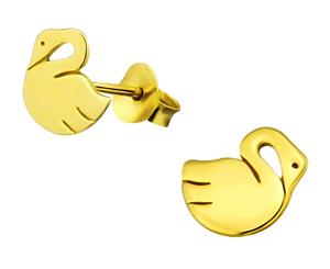 Children's Silver Swan Stud Earrings