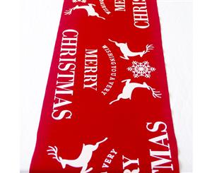 Christmas Burlap Hessian Roll Table Runner Home Dining Party Xmas Decor 28x270cm - Red - Reindeers