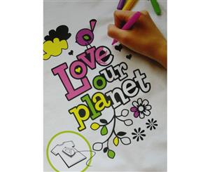 Colour My Own T-shirt Transfer Black Felt Large Retro Love Planet Color In New